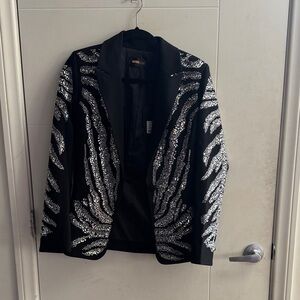 NWT  Black Blazer with DIAMOND Embellishments